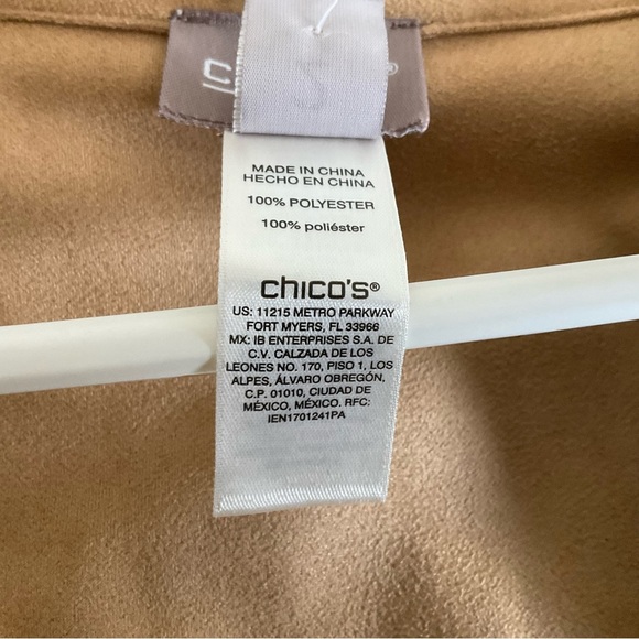 Chico’s Easy Faux Suede Perforated Jacket in Arabian Camel - Picture 10 of 15
